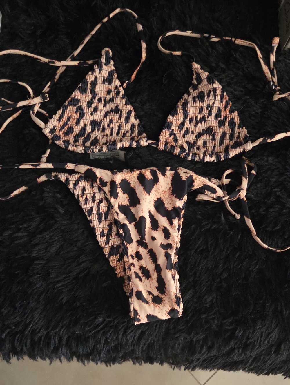 Adorable Leopard-Print  Triangle Bikini Set Size 6 Small